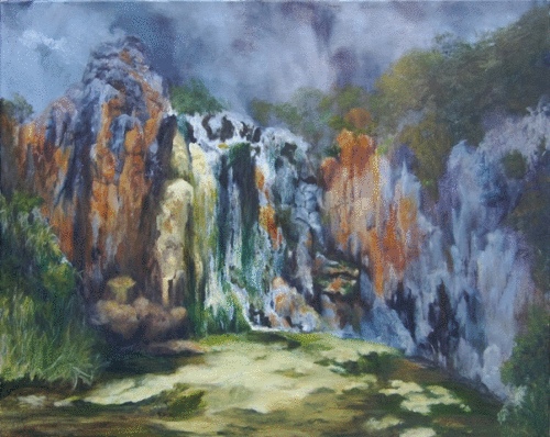 DI CUBITT - Autumn Falls (ACQUIRED BY THE TOWN OF VICTORIA PARK COLLECTION)