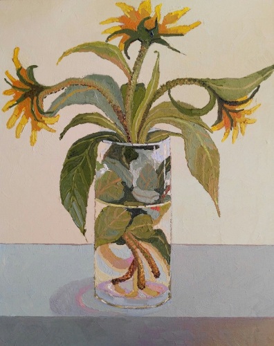 CHLOE TUPPER - Sunflowers in Clear Vase