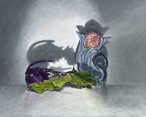 MOIRA DE LA HUNTY - Kohlrabi and Lustreware Vase