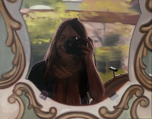 ELLEN NORRISH - Self portrait on carousel