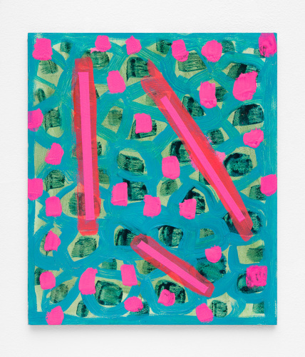 GRACE BURZESE (NSW) - Turquoise and Pink Diagonals 