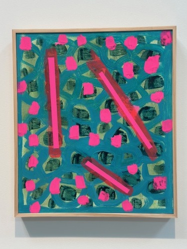 GRACE BURZESE (NSW) - Turquoise and Pink Diagonals 