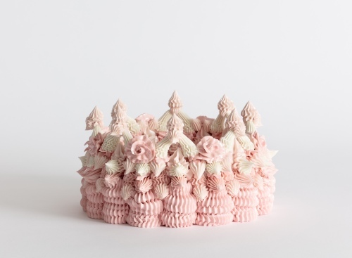 EBONY RUSSELL (NSW) - Crown: Pink and White Rose Crown MOP (Mother of Pearl)